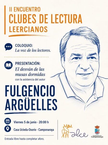 Cartel del II Encuentro de Clubes de Lectura Leercianos en Camponaraya