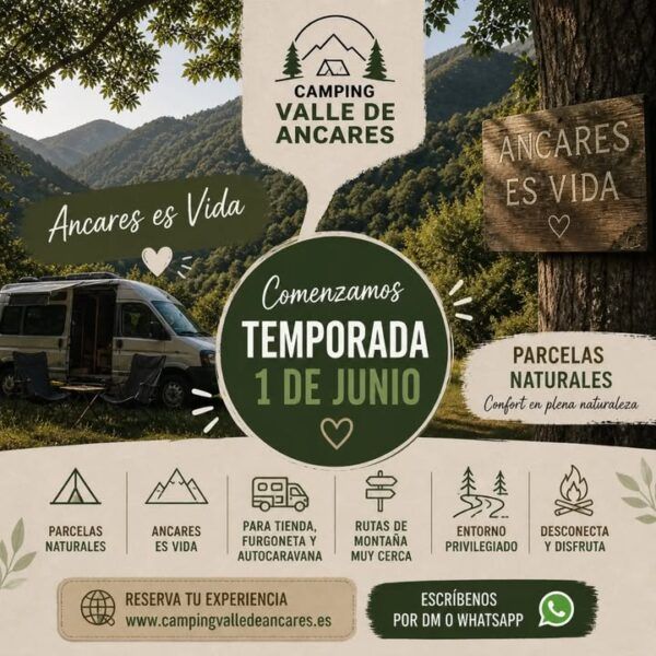 Camping Valle de Ancares rodeado de montañas y naturaleza