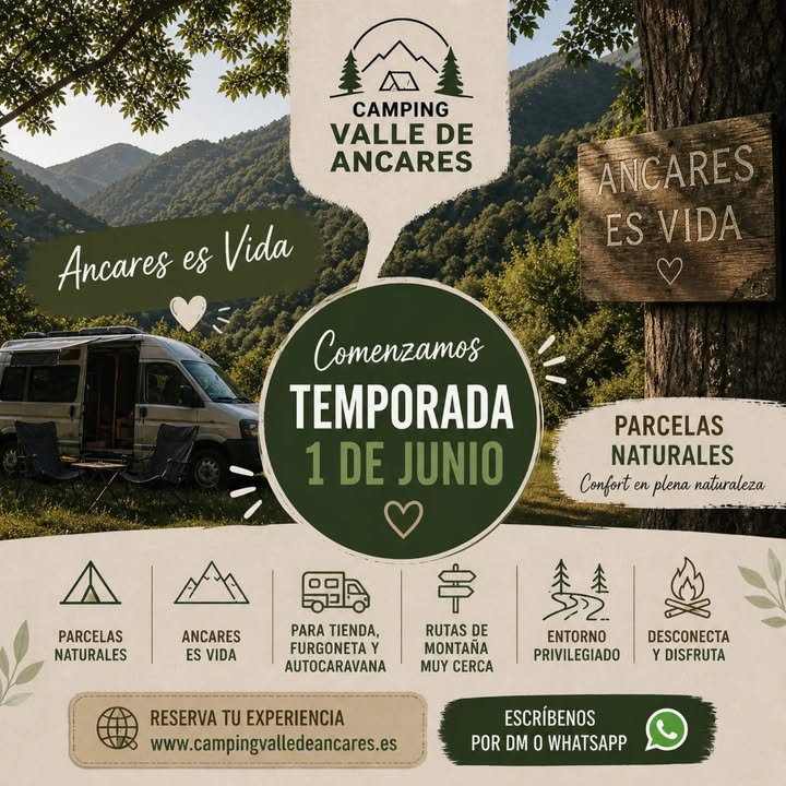 Camping Valle de Ancares rodeado de montañas y naturaleza
