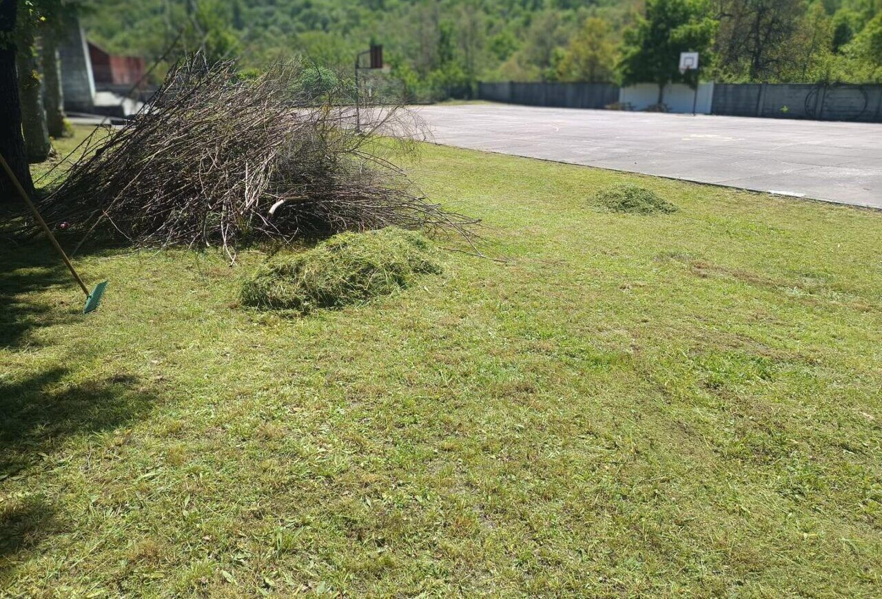 Zona de limpieza y desbroce en Villablino con maleza retirada