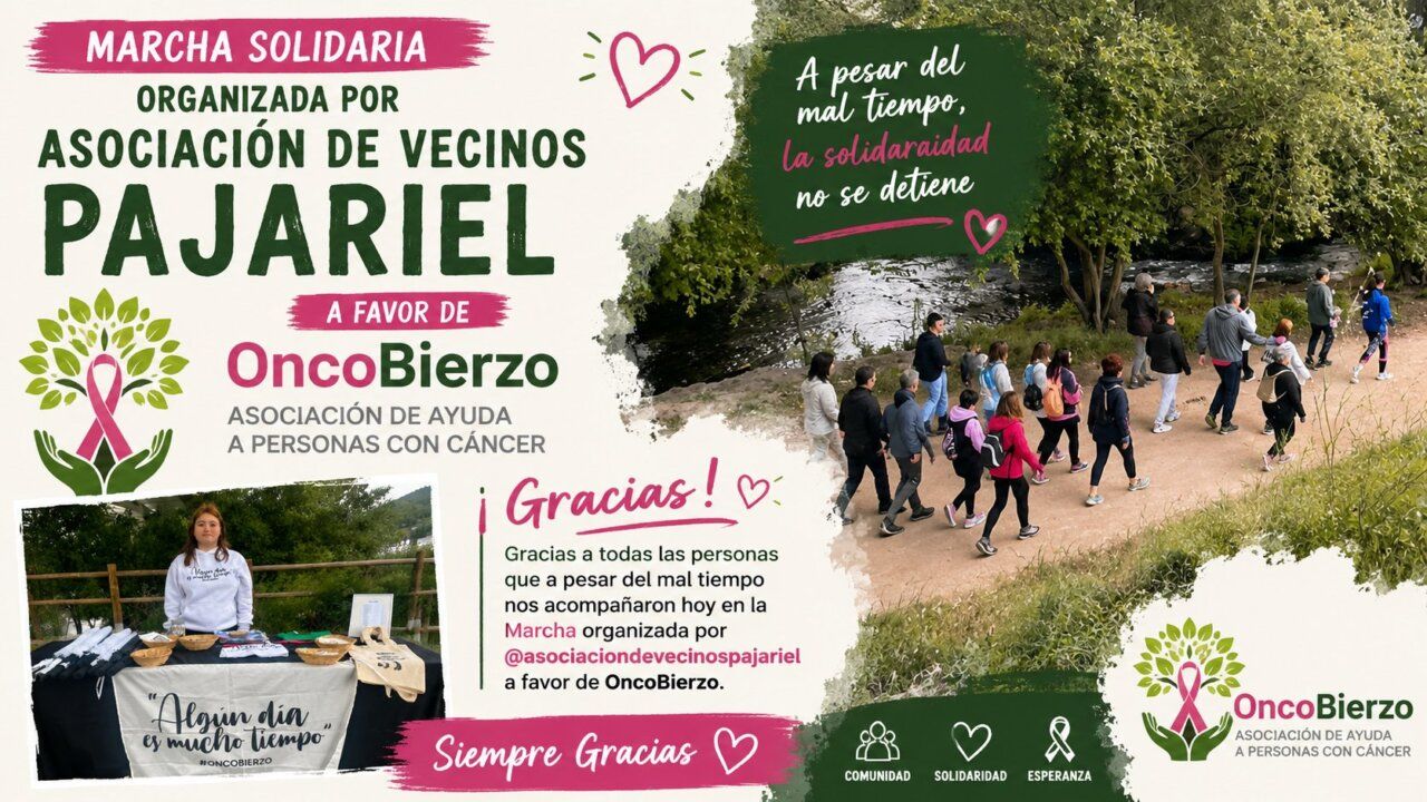 Participantes en la marcha solidaria a favor de OncoBierzo en Ponferrada