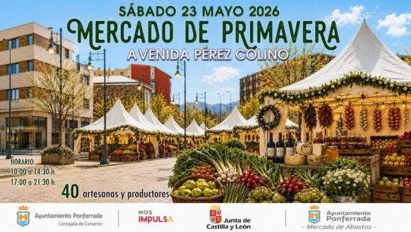 Puestos de mercado con productos locales en Ponferrada