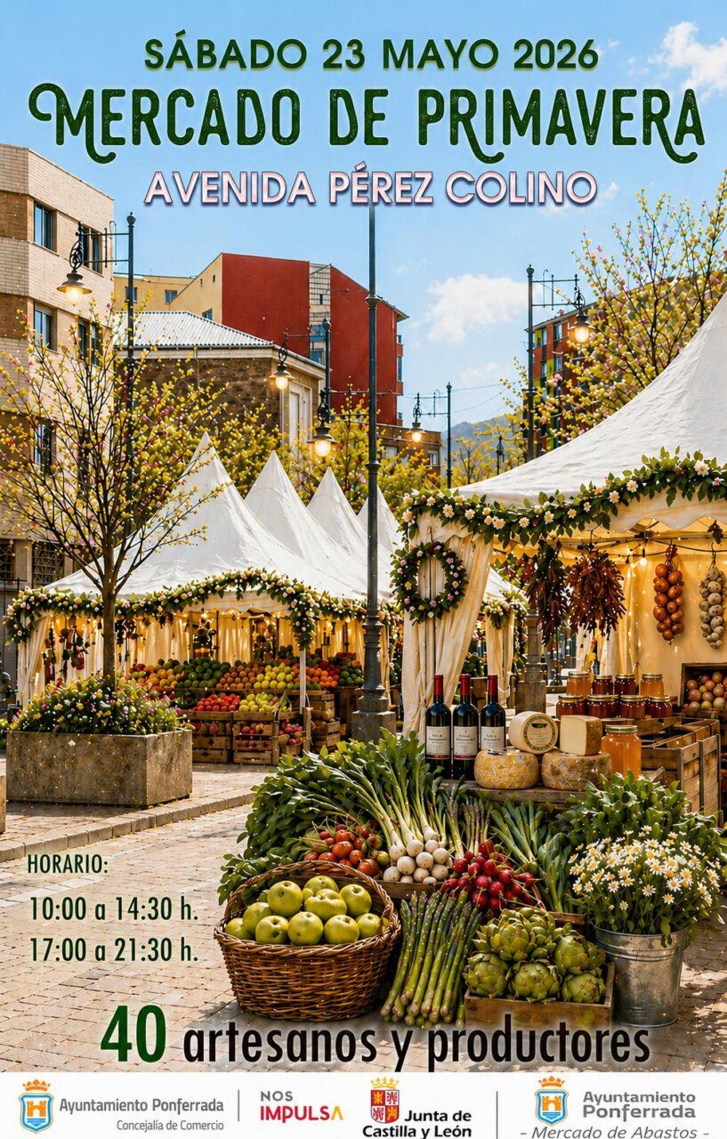 Mercado de primavera en la avenida Pérez Colino con productos locales