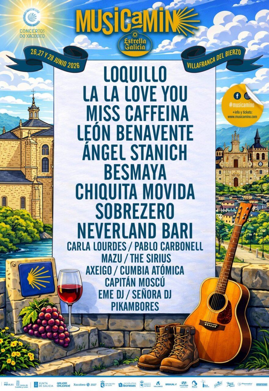 Cartel del festival Musicamino 2026 en Villafranca del Bierzo