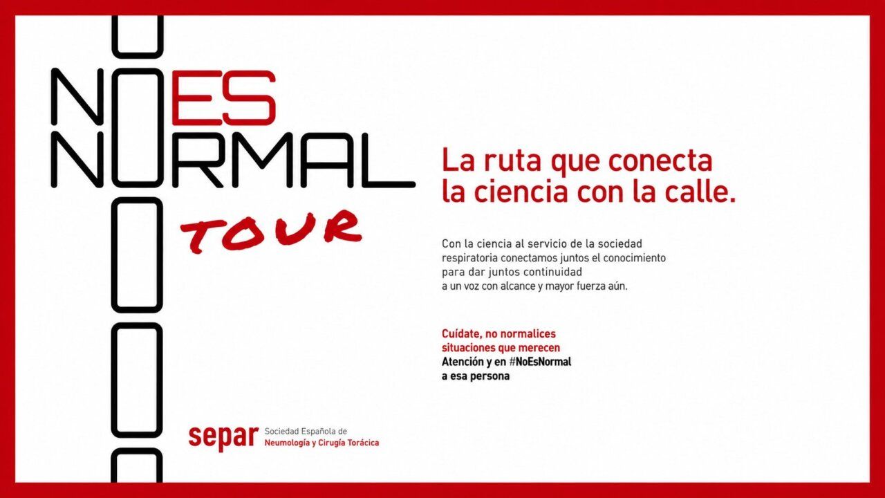Cartel del No es normal Tour sobre salud respiratoria en Ponferrada