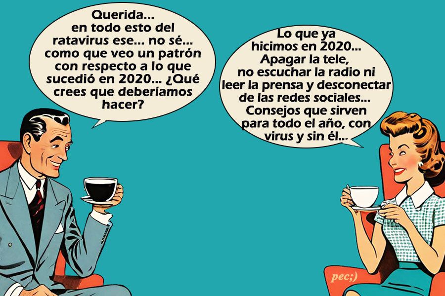 Ilustración de dos personas conversando sobre desconectar de redes sociales
