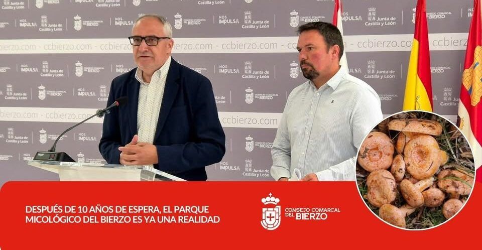 Presentación del Parque Micológico del Bierzo con setas en primer plano
