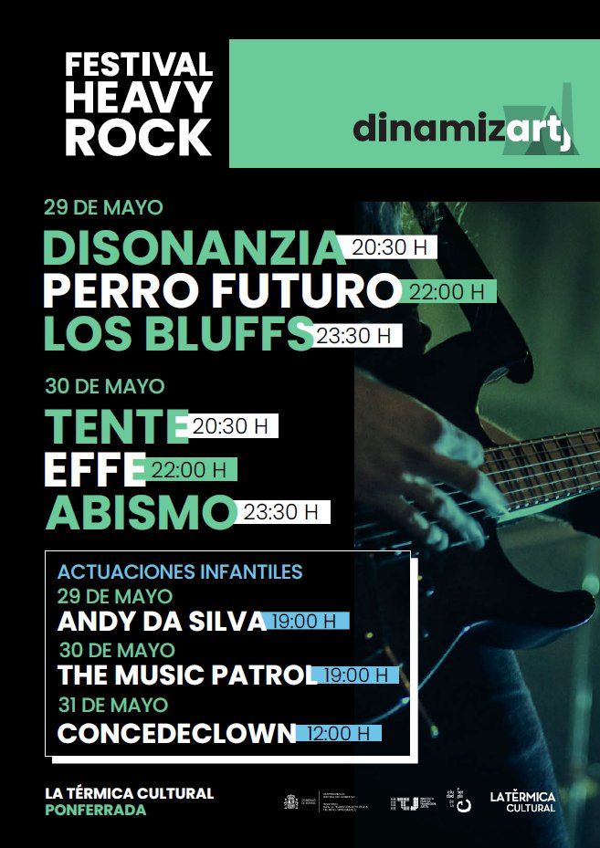 Cartel del Festival Heavy Rock con la banda Perro Futuro