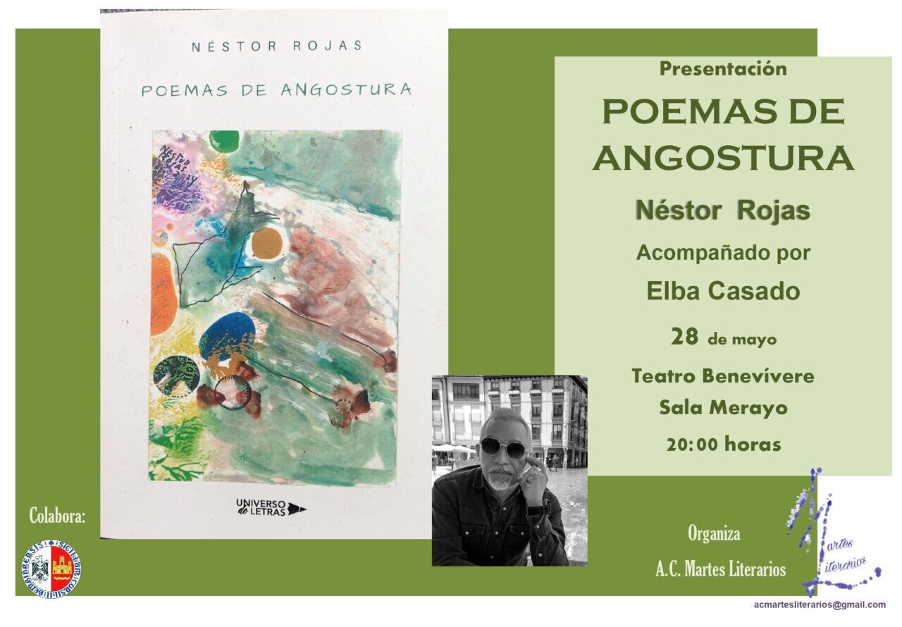 Cartel de presentación del libro Poemas de Angostura de Néstor Rojas