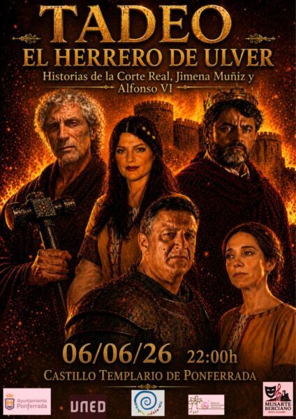 Cartel del reestreno de Tadeo el herrero de Ulver en el Castillo de Ponferrada