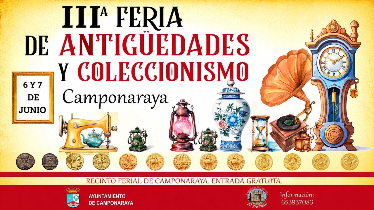 Cartel de la Feria de Antigüedades y Coleccionismo en Camponaraya