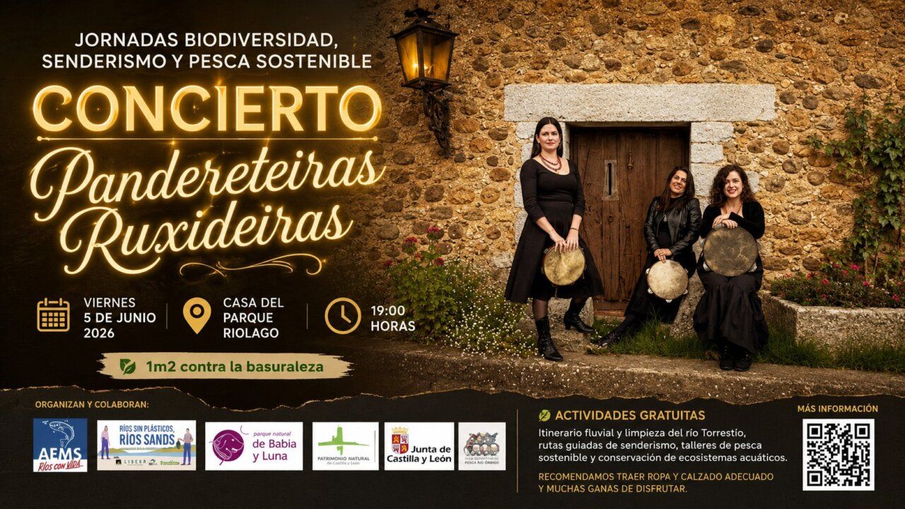 Cartel de las jornadas de biodiversidad y pesca sostenible en Babia y Luna