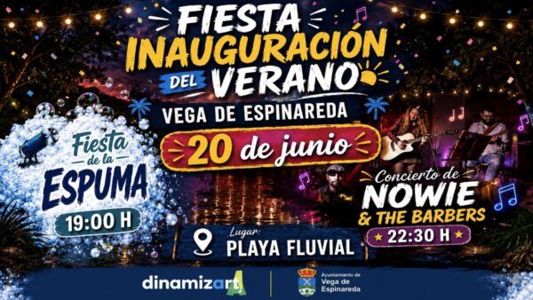 Cartel de la fiesta de inauguración del verano en Vega de Espinareda