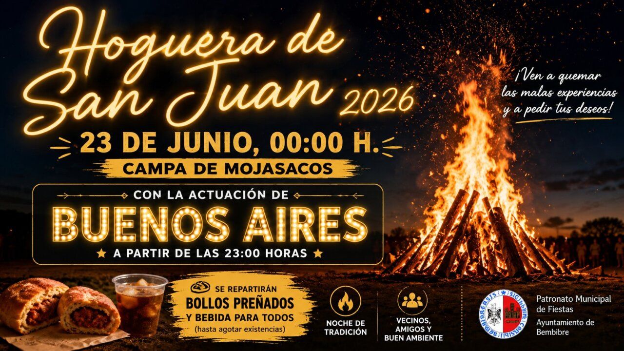 Hoguera de San Juan en Mojasacos con música y comida