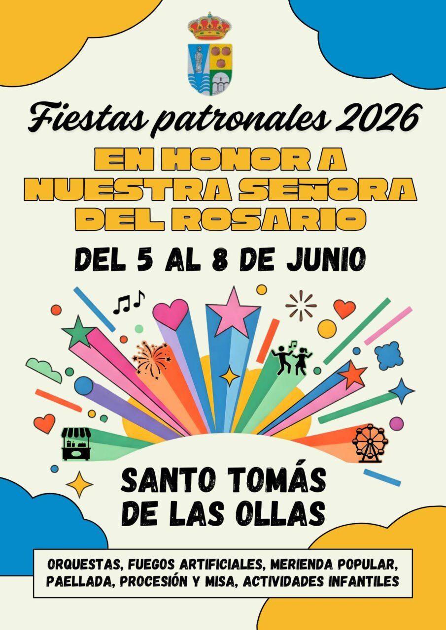 Cartel de las Fiestas Patronales en Santo Tomás de las Ollas 2026