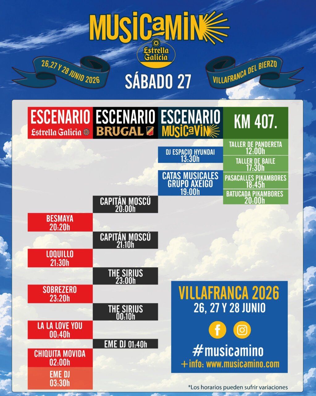Cartel del festival Musicamino 2026 en Villafranca del Bierzo