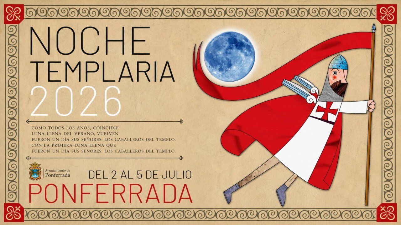 Cartel promocional de la Noche Templaria 2026 en Ponferrada