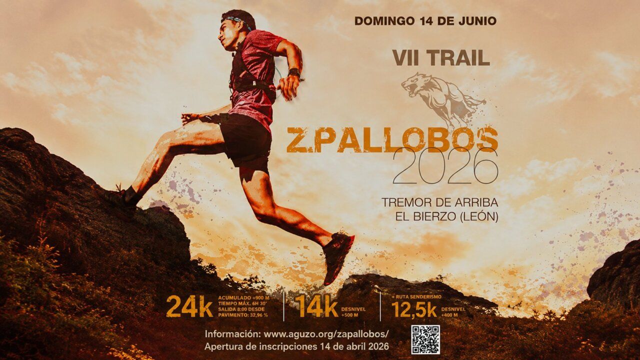 Corredor en acción durante el VII Trail Zapallobos en el Bierzo