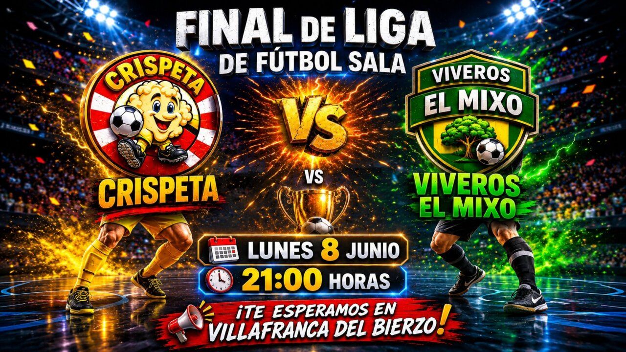 Cartel de la final de la Liga de Fútbol Sala en Villafranca del Bierzo