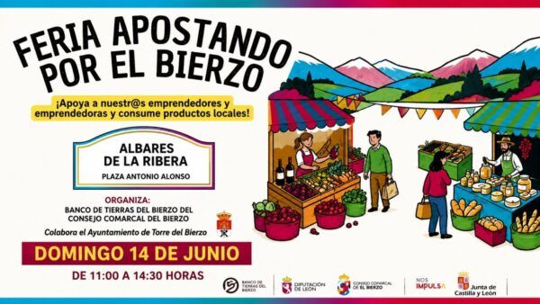 Cartel de la feria Apostando por El Bierzo en Albares de la Ribera