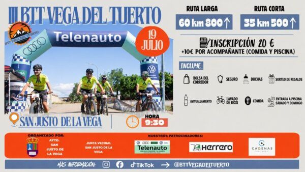 Participantes en la BTT Vega del Tuerto en San Justo de la Vega