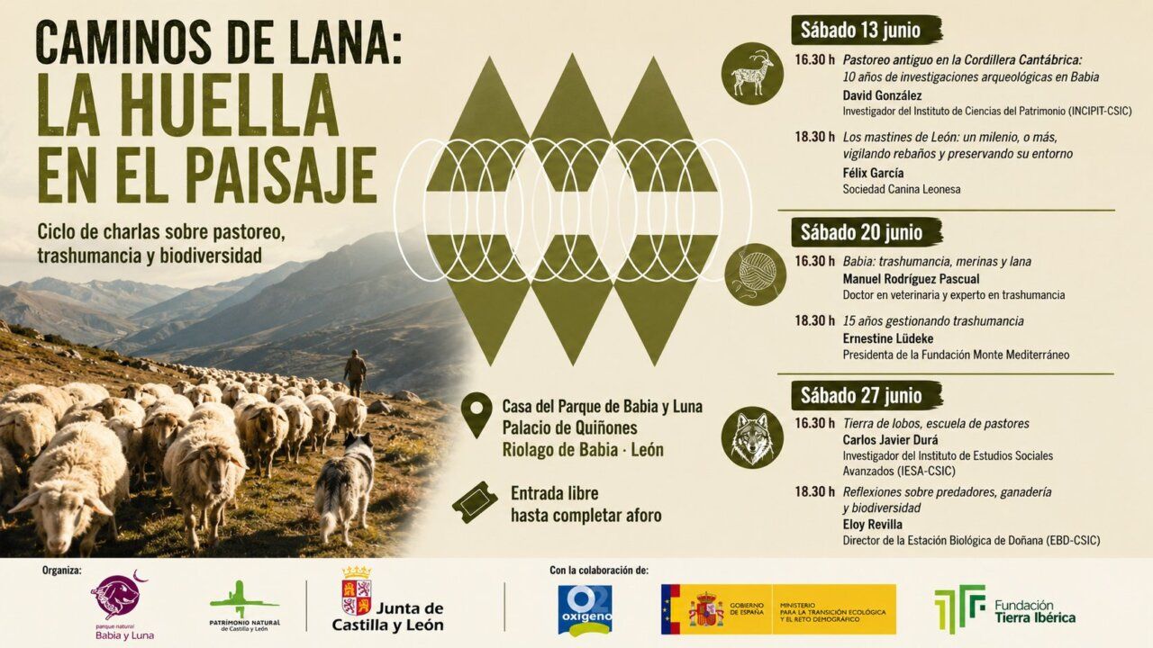 Cartel del ciclo de conferencias sobre pastoreo y trashumancia en Babia y Luna