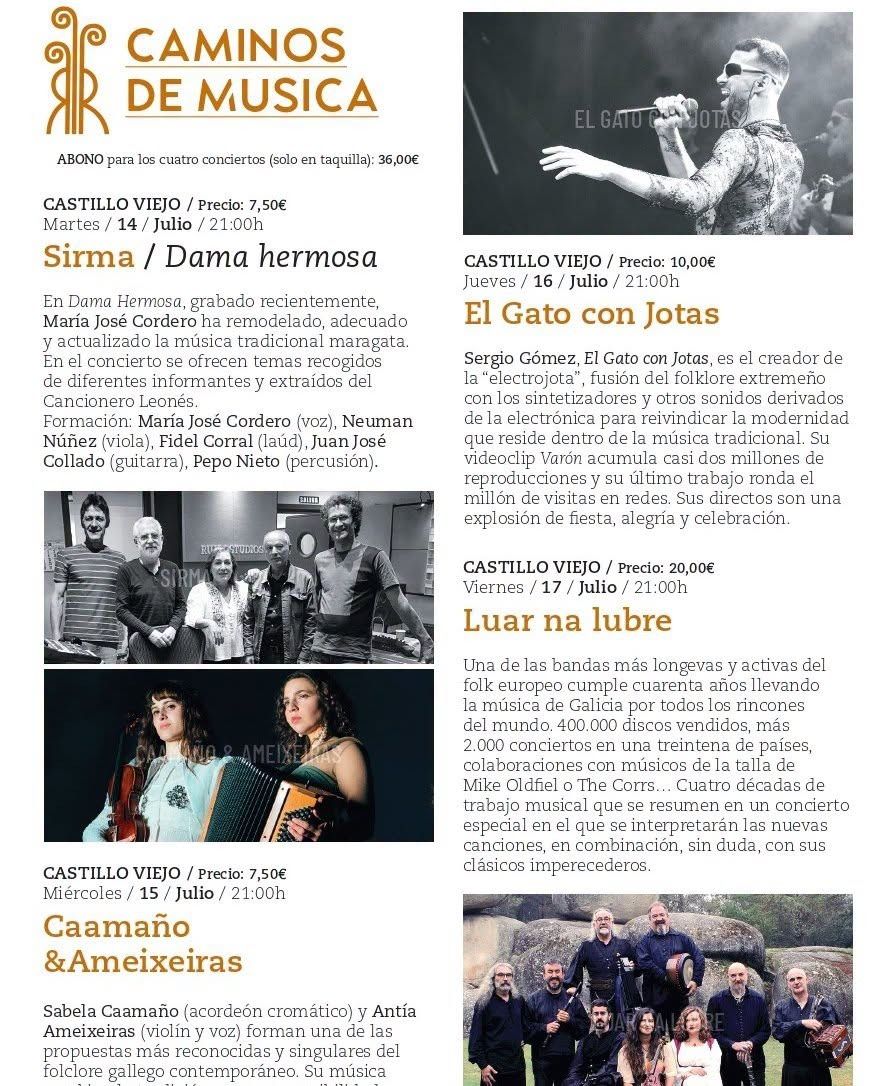 Concierto en el Castillo Viejo de Ponferrada durante Caminos de Música