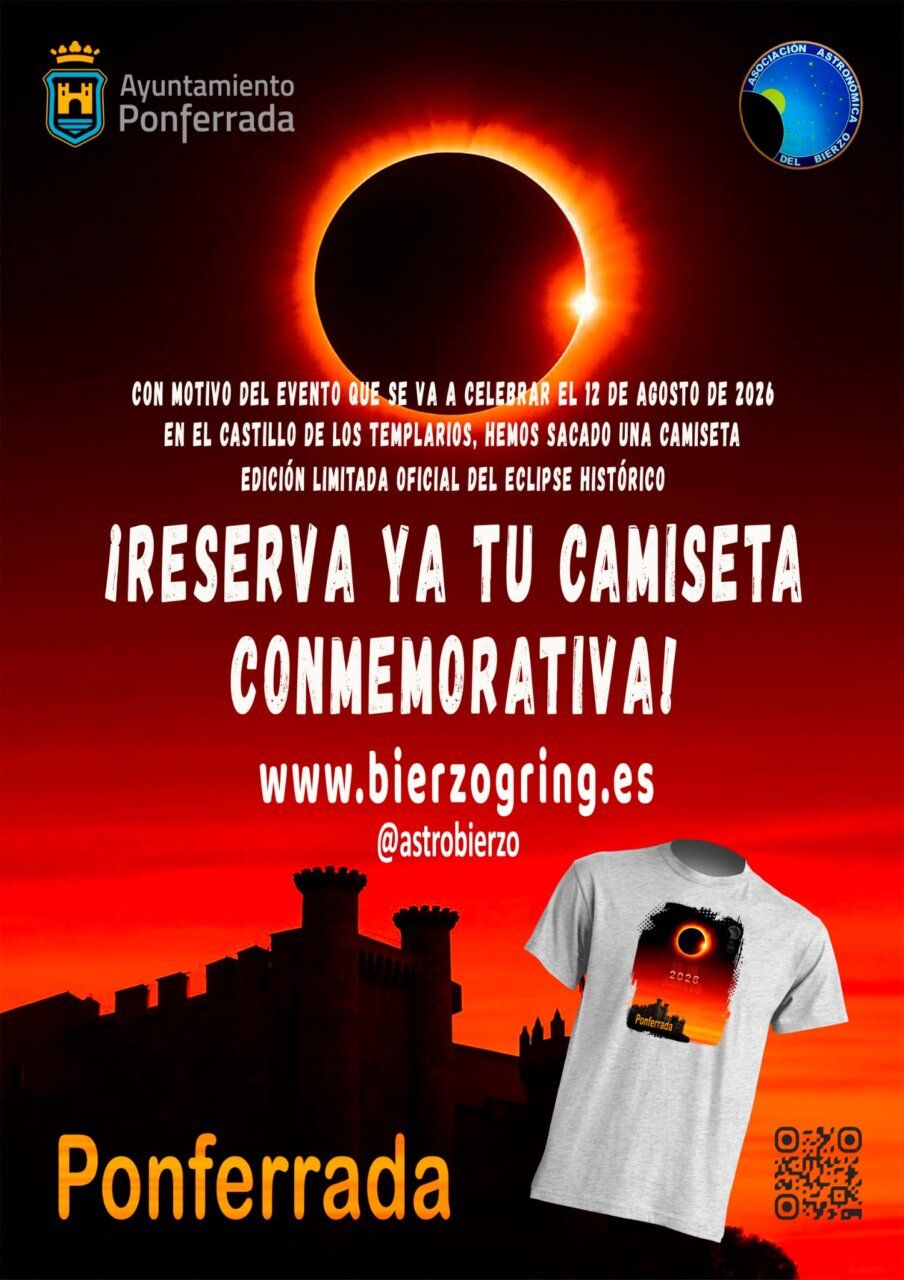 Camiseta con diseño del eclipse total en Ponferrada