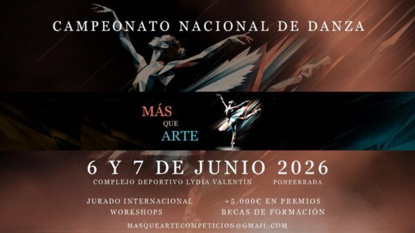 Cartel del Campeonato Nacional de Danza Más que Arte en Ponferrada