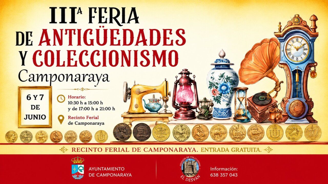 Cartel de la III Feria de Antigüedades y Coleccionismo en Camponaraya