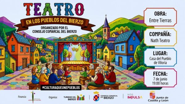 Cartel de la obra Entre Tierras de Nath Teatro en Viloria
