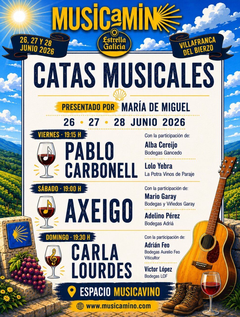 Cartel del evento Catas Musicales en Musicamino 2026