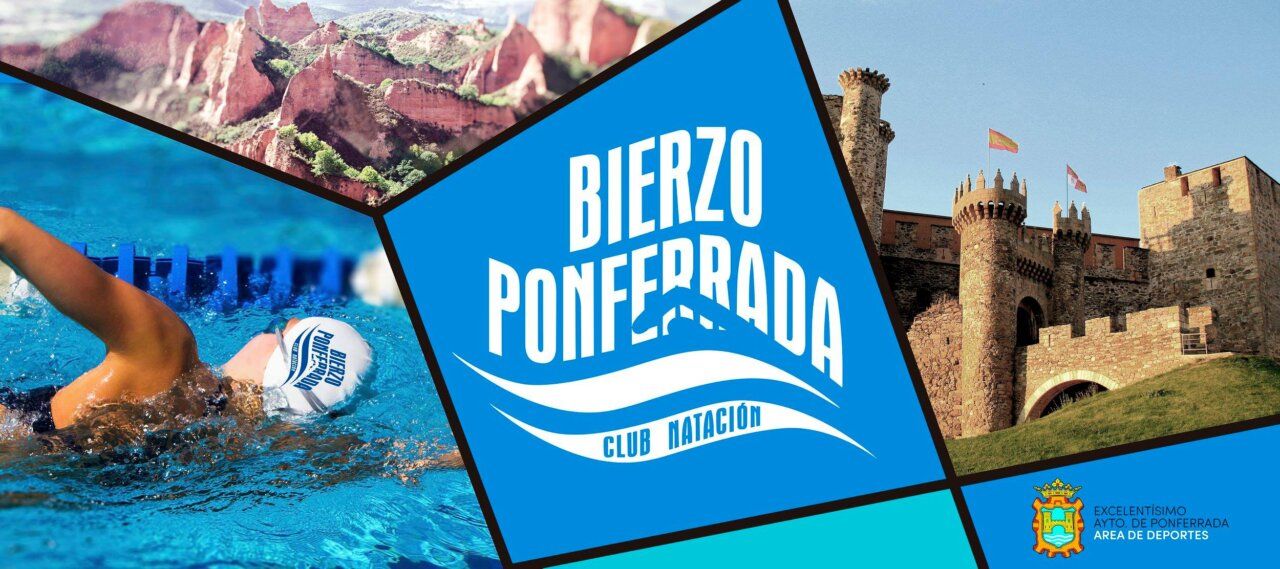 Nadadora del Club Natación Bierzo en competición con medallas ganadas.