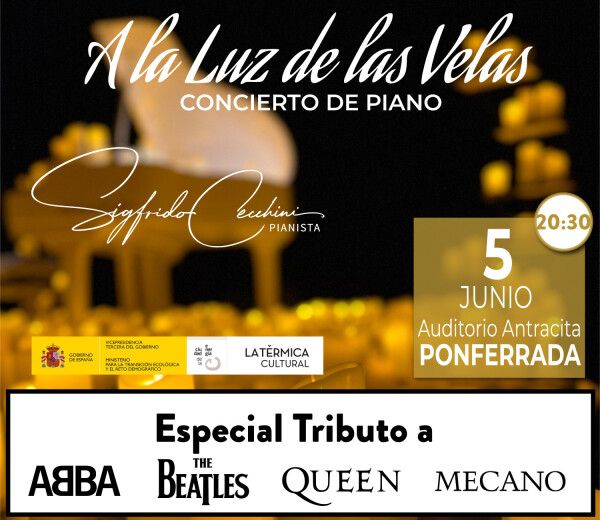 Cartel del concierto A la Luz de las Velas en Ponferrada