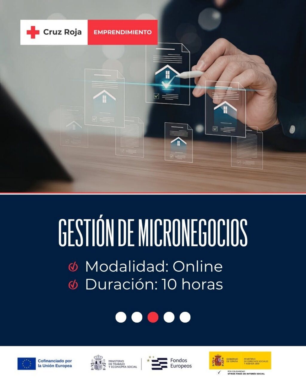 Imagen sobre gestión de micronegocios con información de formación online.