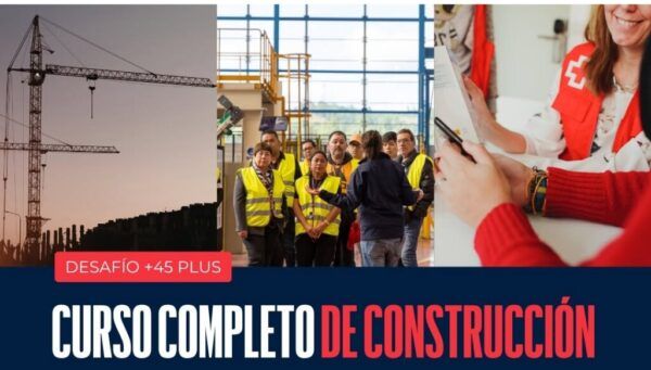Grupo de personas en un curso de construcción con maquinaria