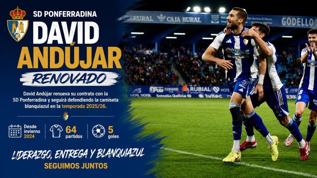 David Andújar celebra su renovación con la SD Ponferradina