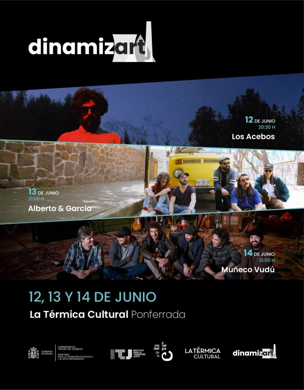 Cartel del evento Dinamizart en La Térmica Cultural de Ponferrada.