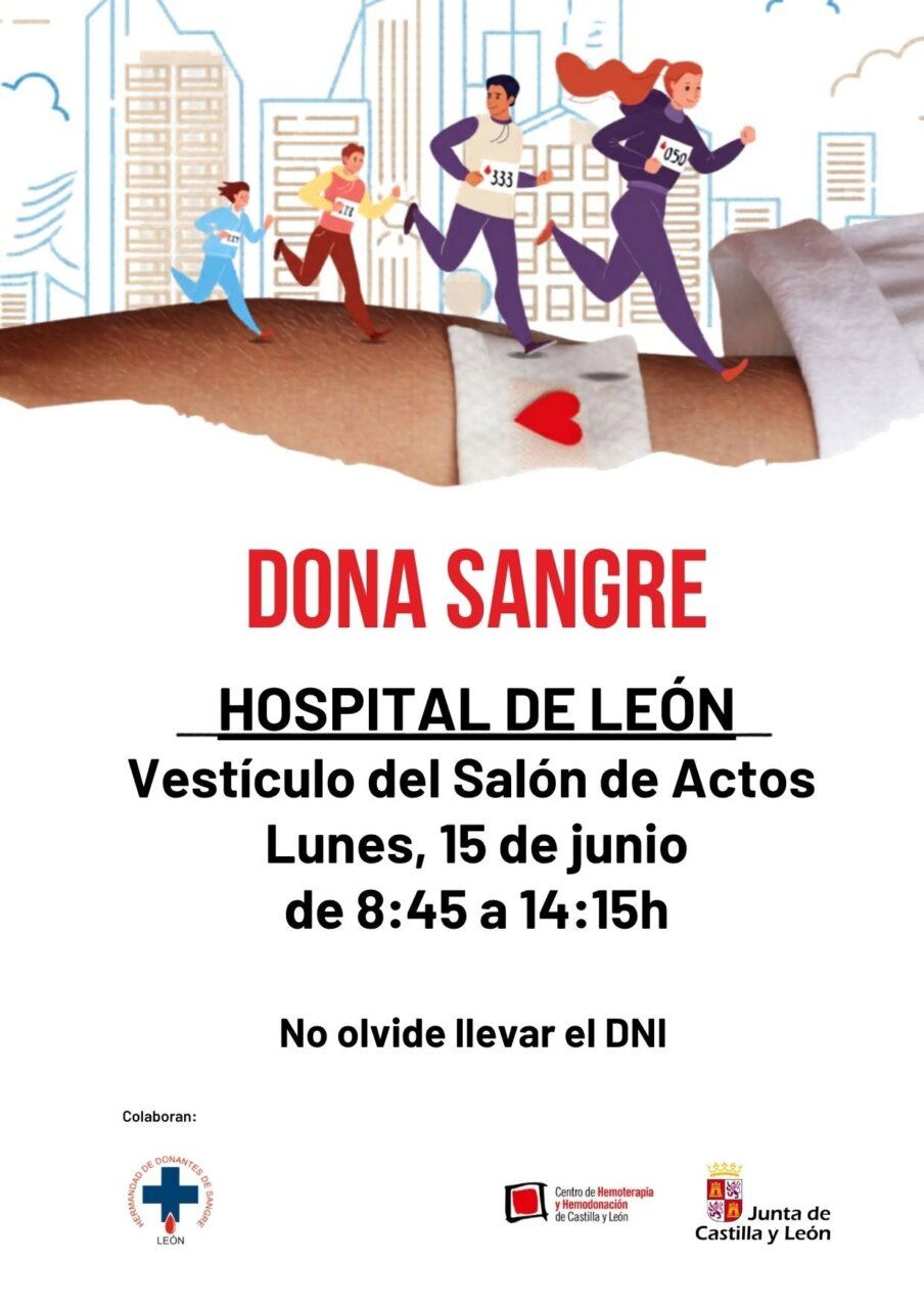 Cartel informativo sobre donación de sangre en Castilla y León