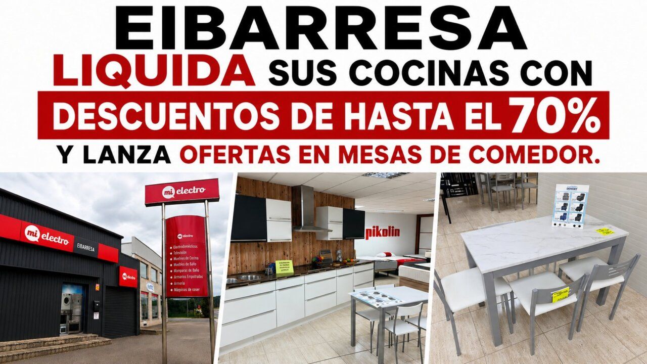 Imagen de la tienda Eibarresa con descuentos en cocinas y mesas de comedor.