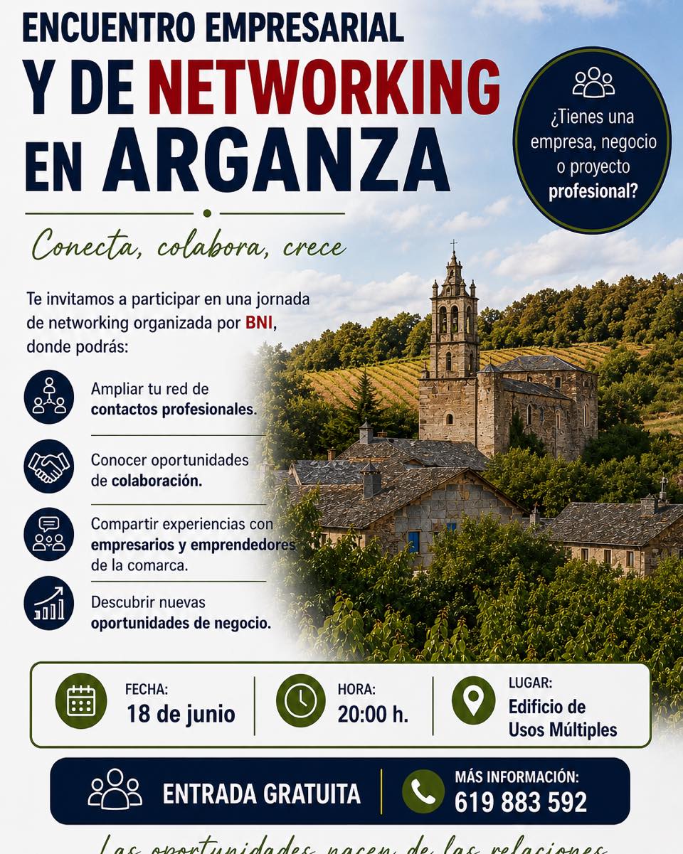Vista del Ayuntamiento de Arganza en un evento de networking empresarial