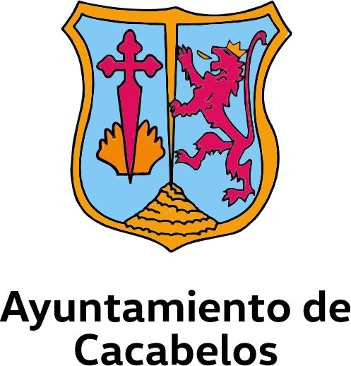 Escudo del Ayuntamiento de Cacabelos con cruz y león