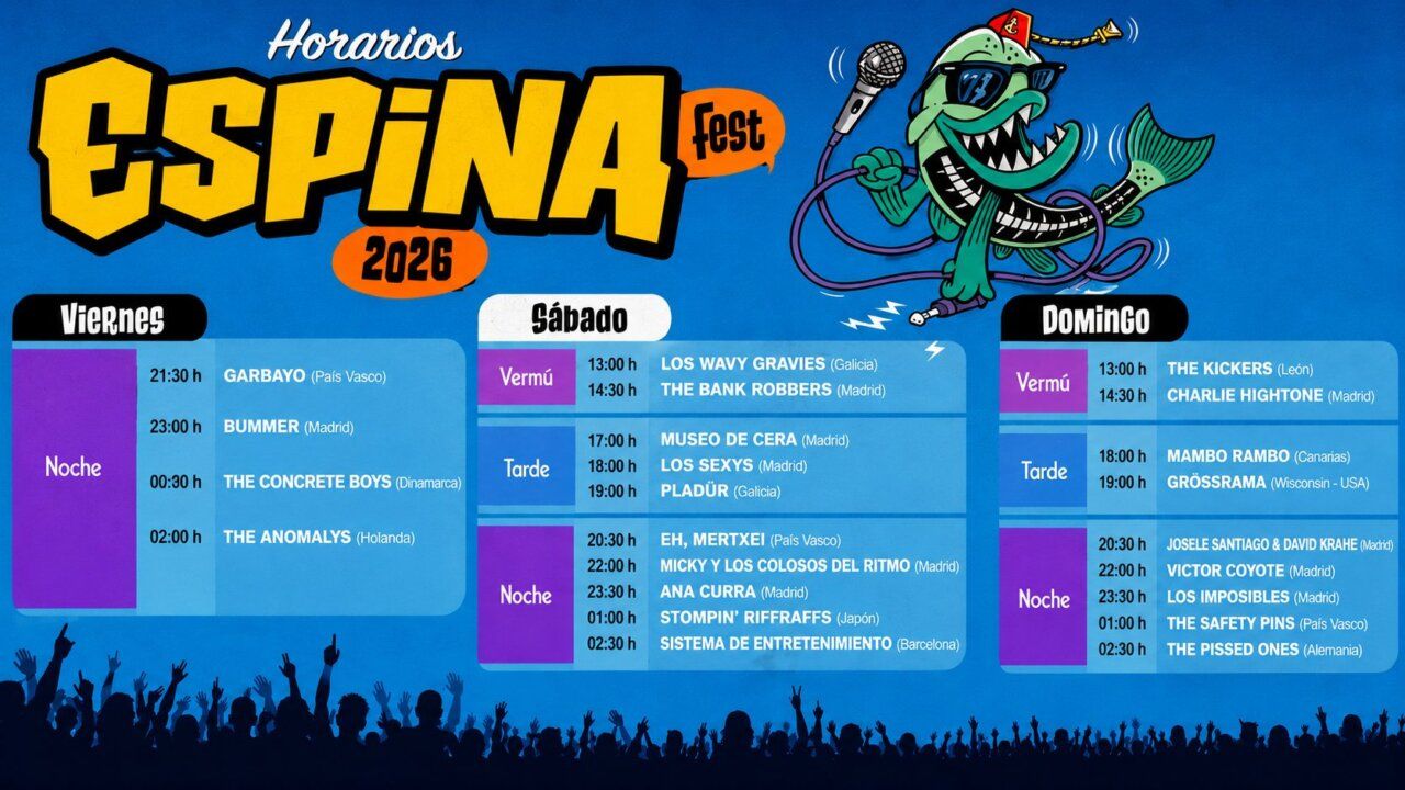 Cartel del Espina Fest 2026 con horarios y bandas