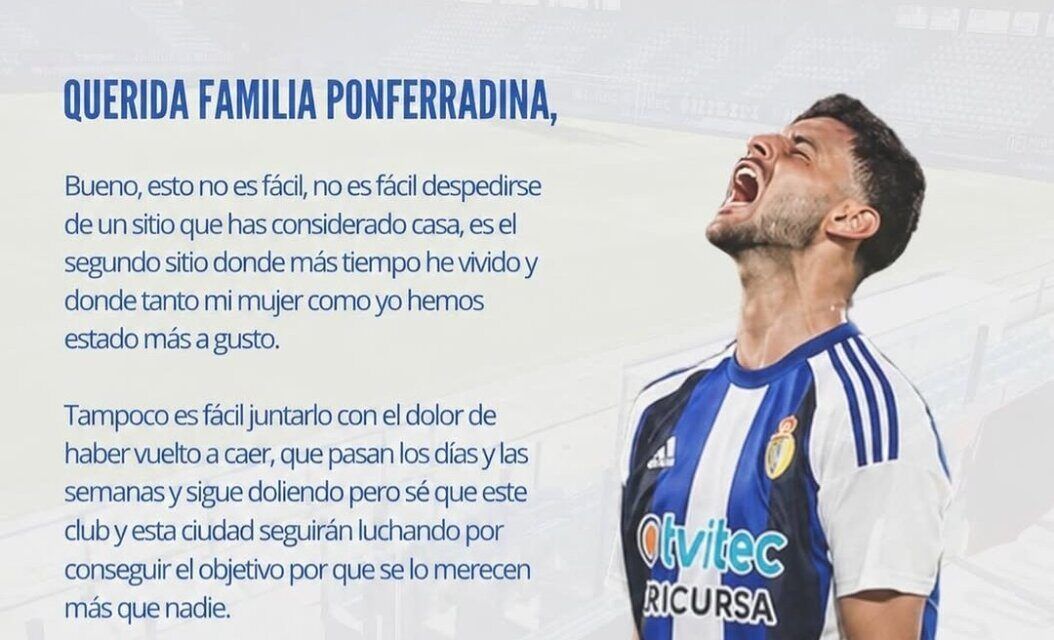 Esquerdo se despide de la afición de la SD Ponferradina.