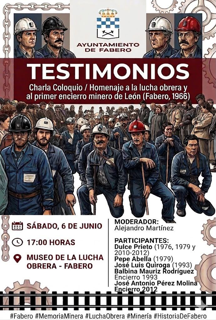 Cartel del homenaje a los protagonistas del primer encierro minero en Fabero