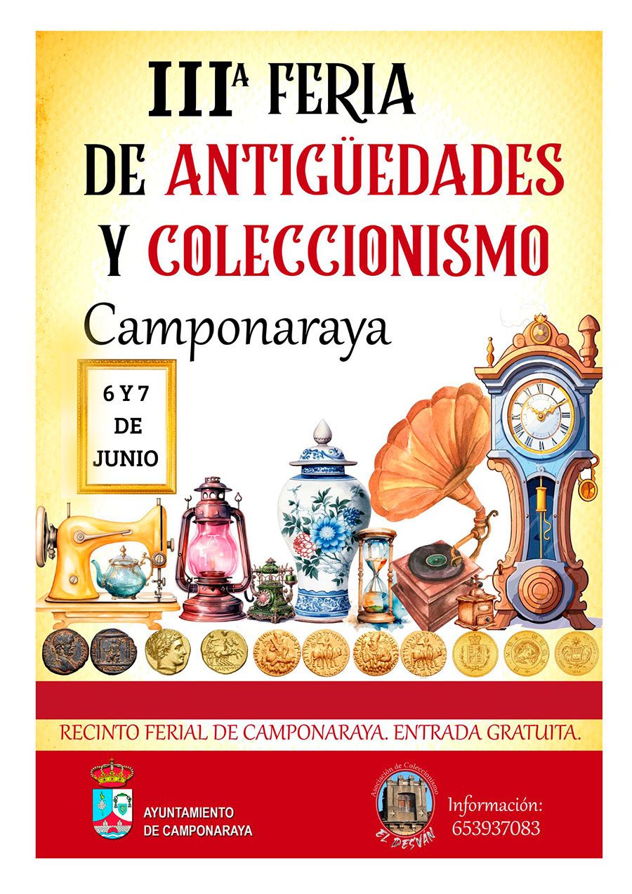 Cartel de la Feria de Antigüedades y Coleccionismo en Camponaraya