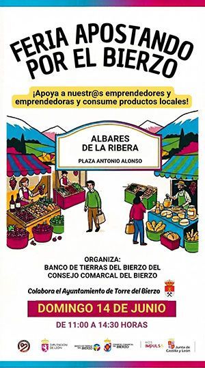 Cartel de la feria Apostando por El Bierzo en Albares de la Ribera