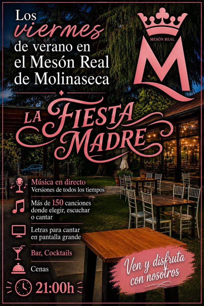 Cartel de La Fiesta Madre en el Mesón Real de Molinaseca