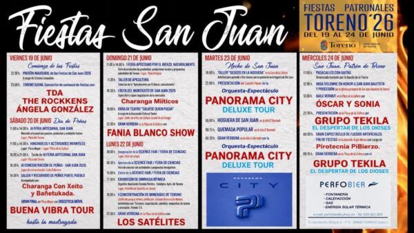 Programa de las Fiestas de San Juan en Toreno 2026