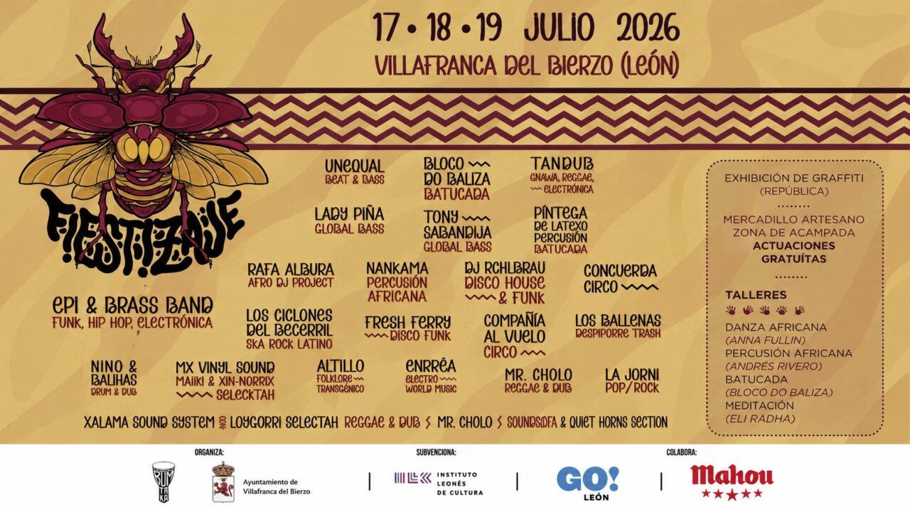 Cartel del festival Fiestizaje 2026 en Villafranca del Bierzo